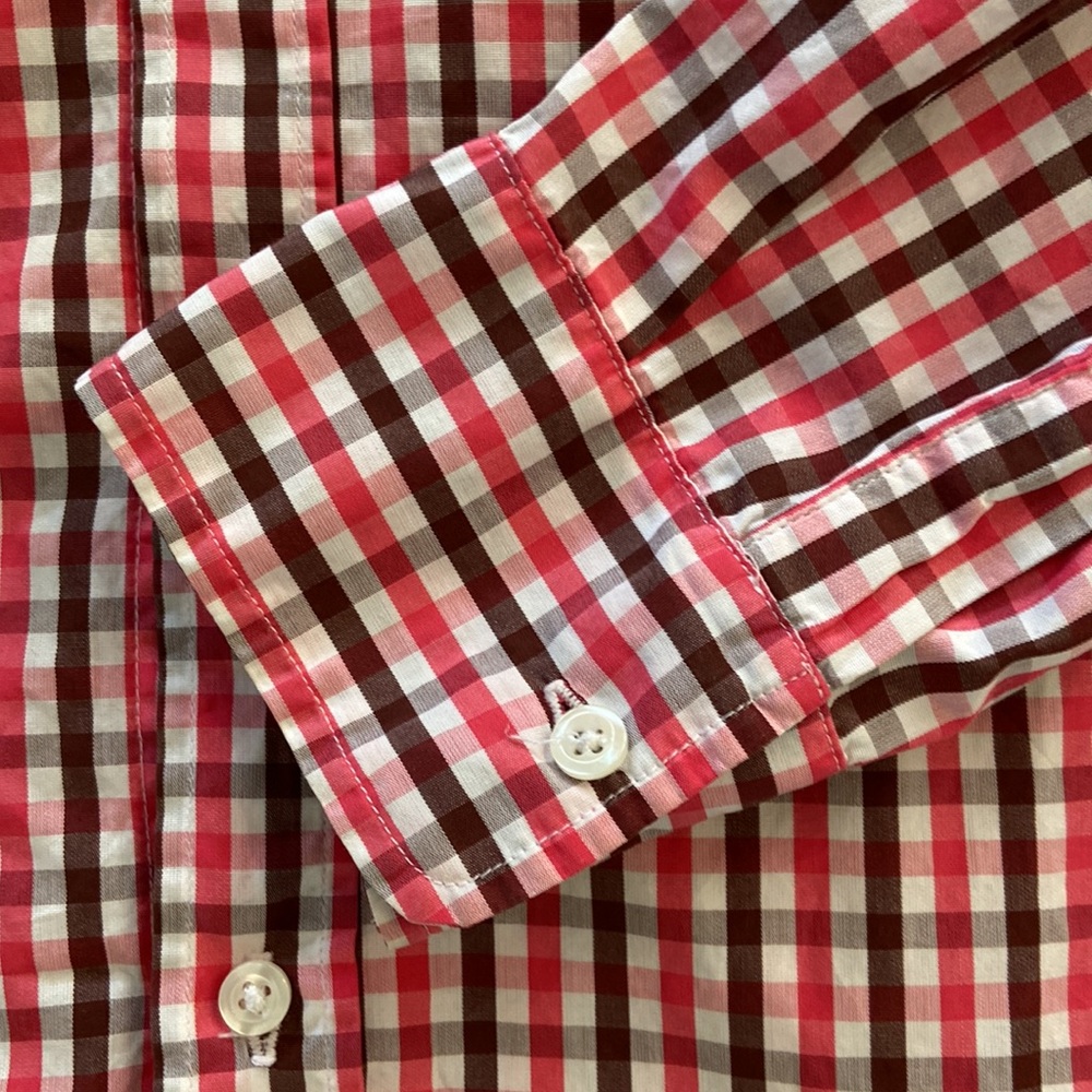 Frank & Eileen Small Check Barry Button Front - image 8